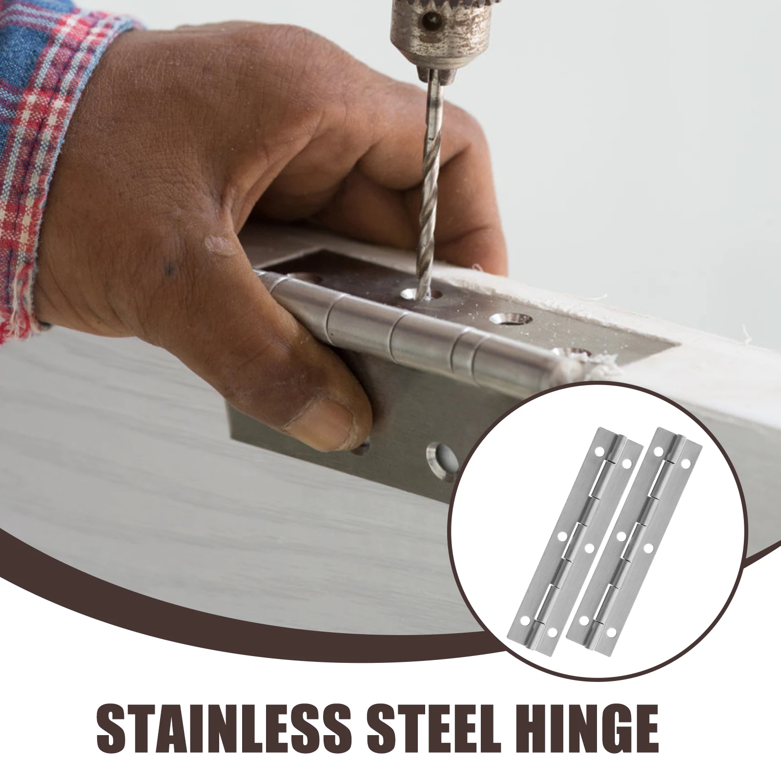 

2pcs 6 Inch Stainless Steel Hinge Heavy Duty Continuous Piano for Doors Cabinets Furniture Table Flush Long