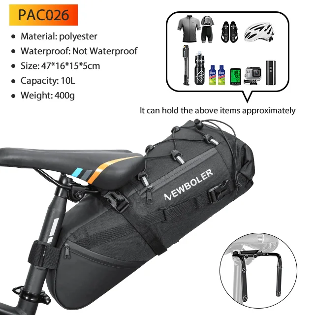 NEWBOLER Fietszadeltas Stabilisator Set Waterdicht 13L Grote Capaciteit Stabieler Voor MTB Racefiets Kan Fit Bidonhouder