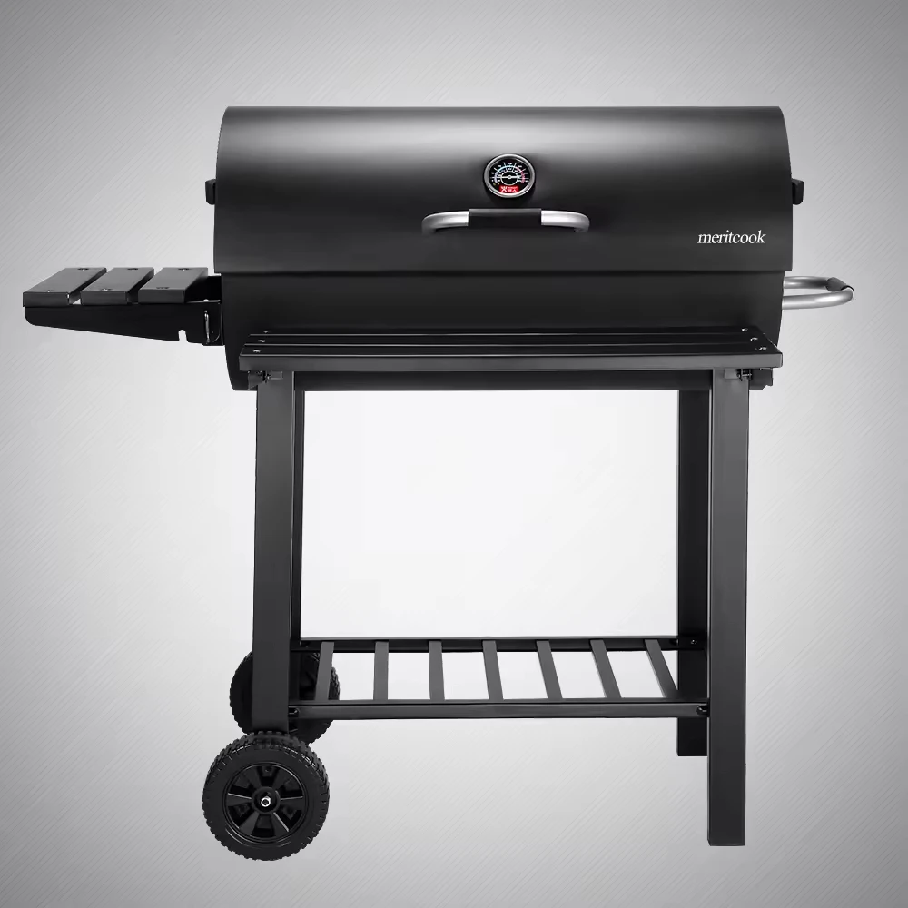 

Для гриля-барбекю премиум-класса SS304 - складная портативная тележка для курильщика с угольным поддоном, для наружного сада на заднем дворе