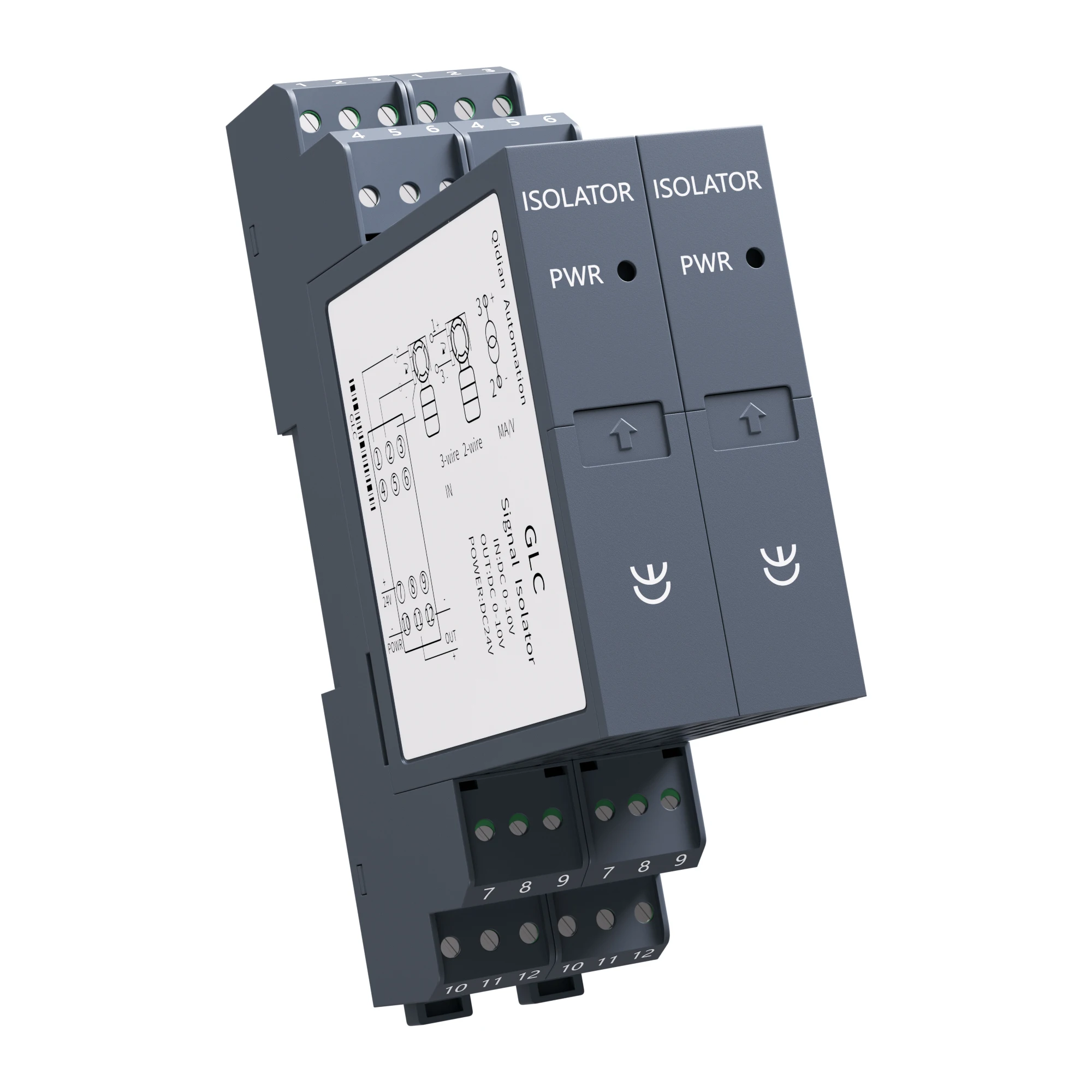 DC-signaalomvormer 4-20mA 0-10mA 0-20mA naar 0-10V 0-5V analoge signaalisolator 1 in 1 uit 2 in 2 uit signaalzender