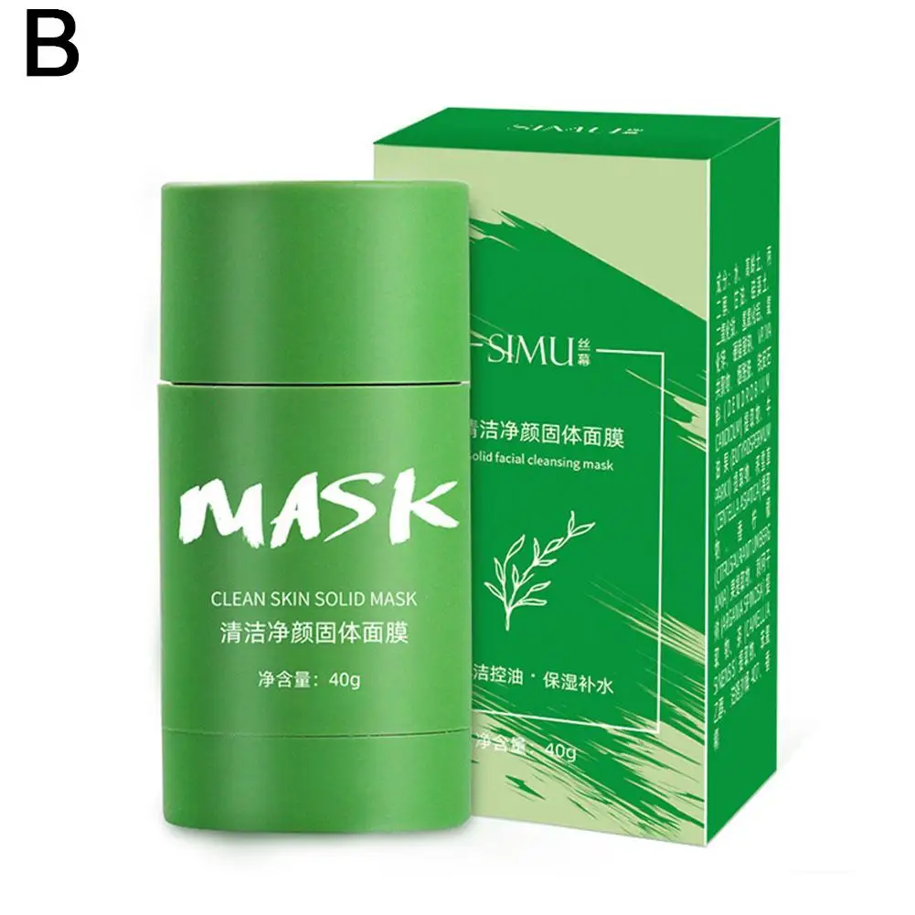 40g Cleansing Green Tea Bar Mask Cleansing Mud Bar Control Whitening Shrinkage Acne Mask Skin Care Anti Oil Pore Acne Eggpl R8Y5