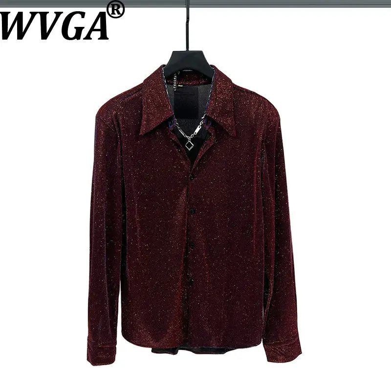 

WVGA Новая мужская весенне-летняя модная глянцевая рубашка с длинными рукавами «Звездное небо» Нишевая шикарная повседневная модная рубашка с мягкой подкладкой на плечах W18311