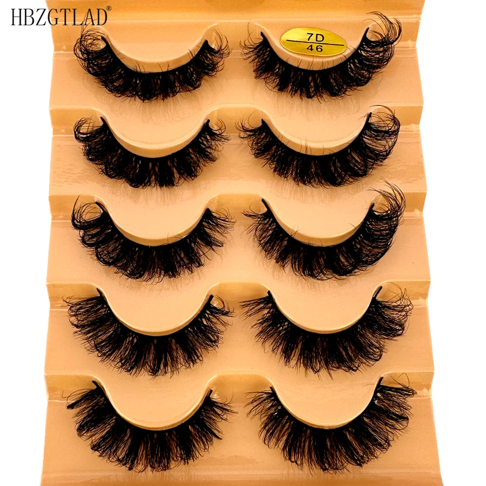 NEW 5Pairs Lashes D Curl 10-23mm Russian Lashes 3D Mink Eyelashes Reusable Fluffy Russian Strip Lashes eyelashes extensions