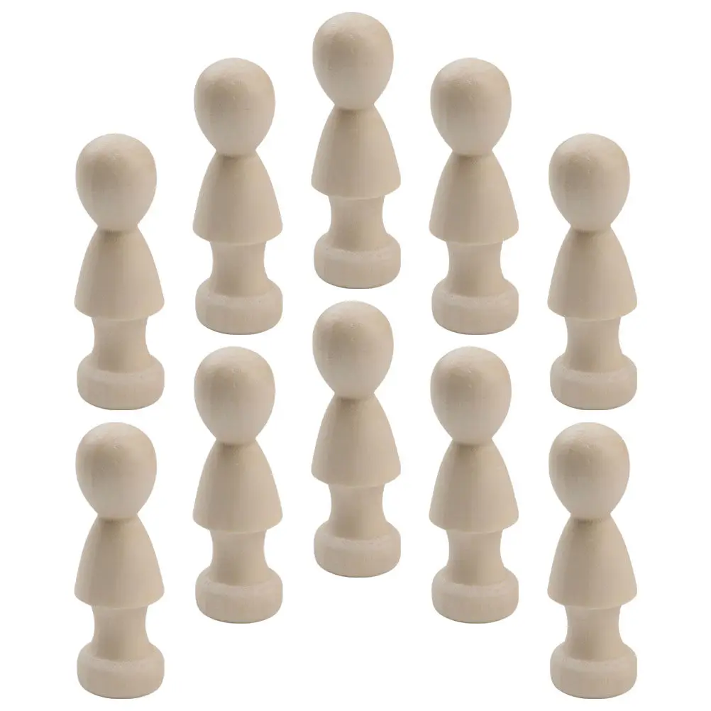 

10 шт. деревянных заготовок для творчества, неокрашенные, для росписи, декоративные фигурки-человечки, для креативных проектов