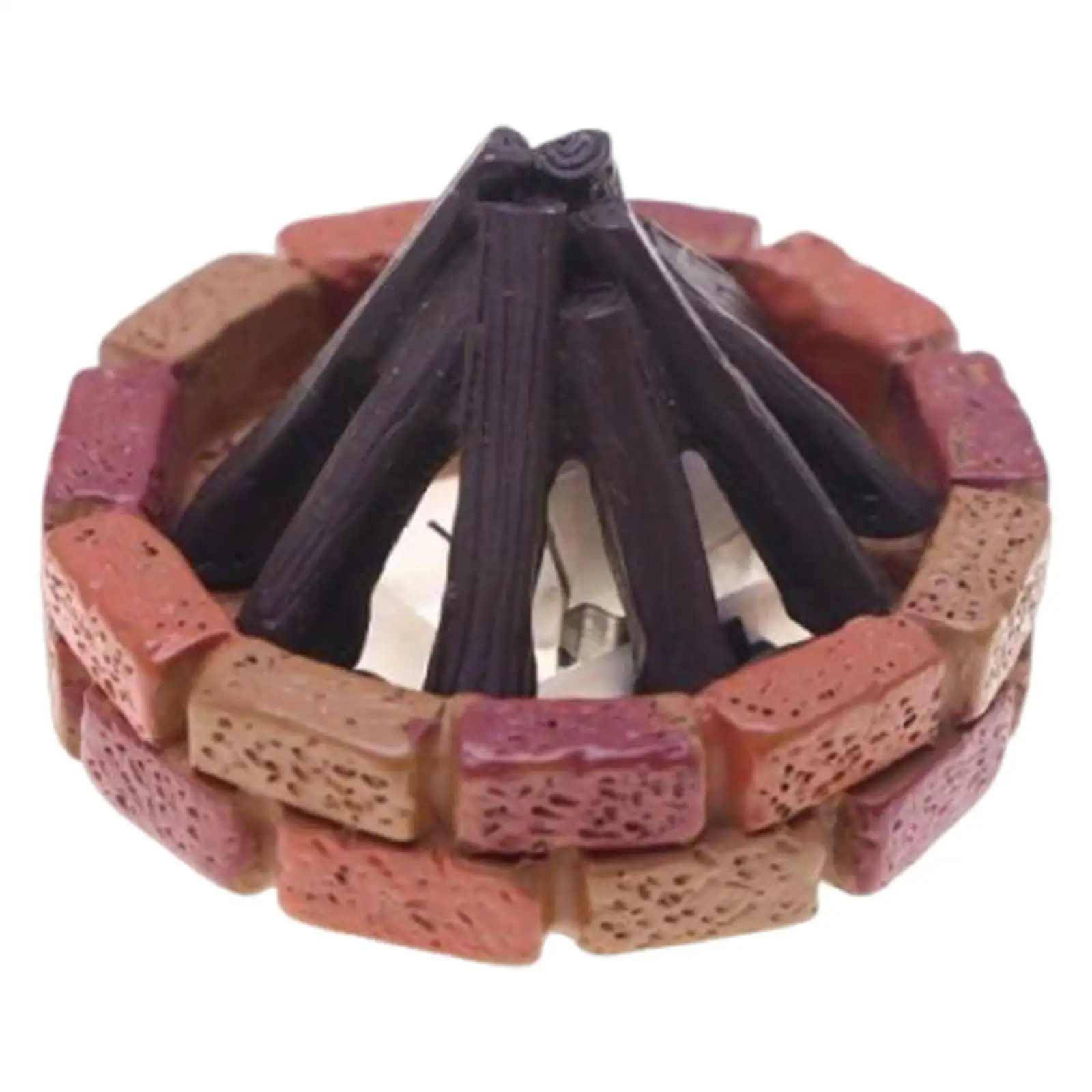 محاكاة زخرفة نار المخيم المصغرة لبيت الدمى لدعائم صور المشهد الصغير