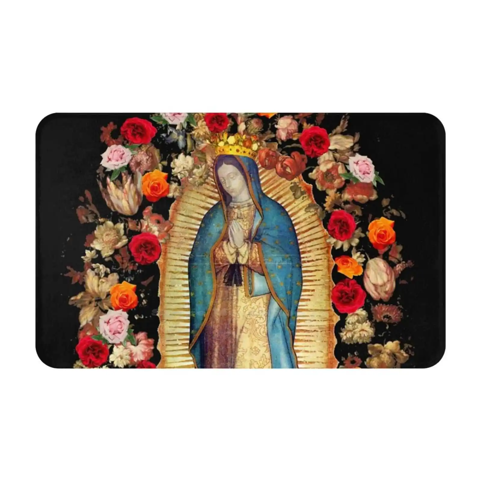 Our Lady Of Guadalupe Mexican Virgin Mary Mexico Catholic Saint 3D Household Goods Mat Rug Carpet Foot Pad Our Lady Of