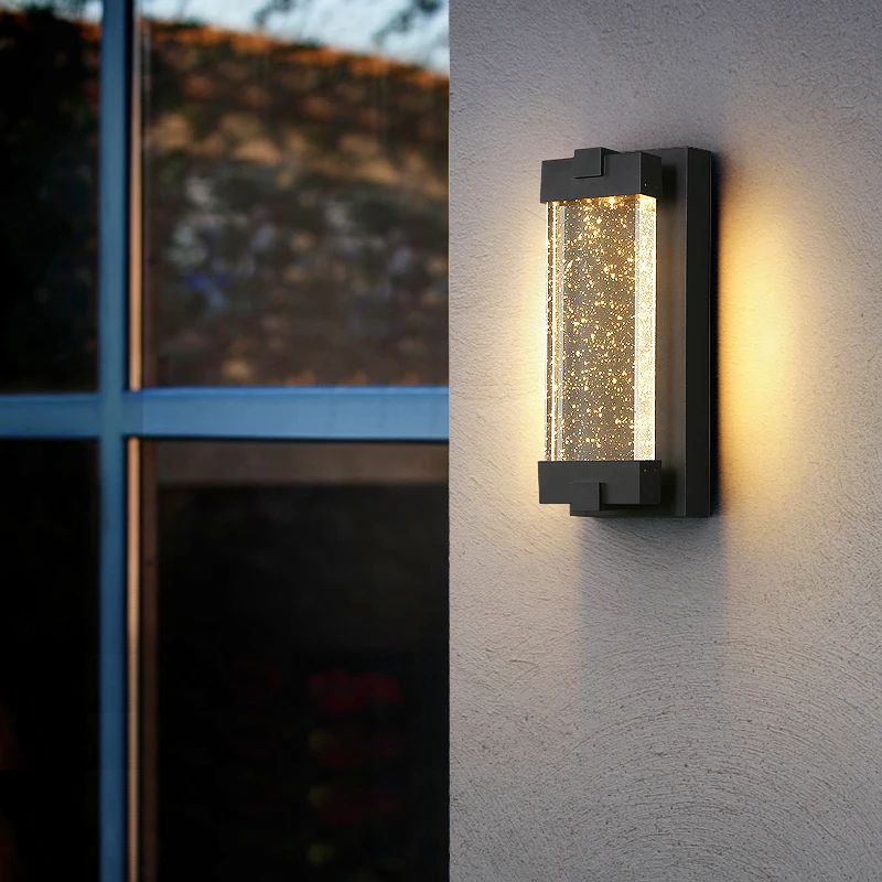 Crystal outdoor wall lights waterproof balcony villa corridor aisle exterior wall lights Simple outdoor courtyard stair lights