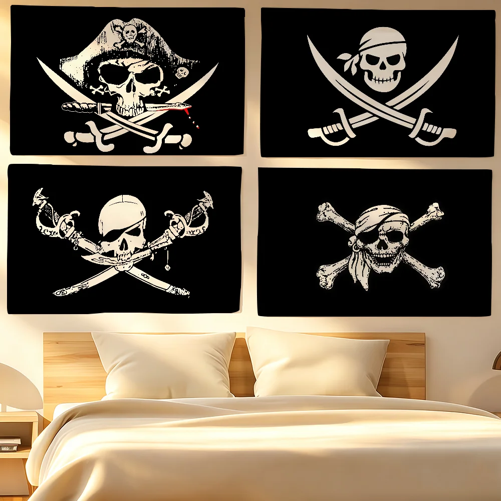 Skull C-Crossbones Pirate Flag Jolly Roger flag For Living Room Home Dorm Decor Wall Outdoor Camping Party Banner Gifts