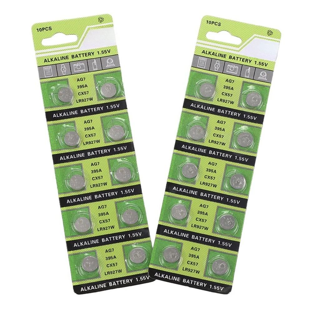 10 -200PCS 1.55V 45mAh LR927 AG7 195 LR57 395A SR927 399 Button Battery for Watch Toys Remote SR927SW Cell Coin Alkaline Battery