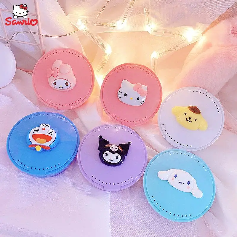 

Sanrio Kuromi Hello Kitty Mymelody Cinnamoroll портативная коробка для хранения подтяжек мультяшная зеркальная коробка для хранения фиксатор для зубных протезов женский подарок