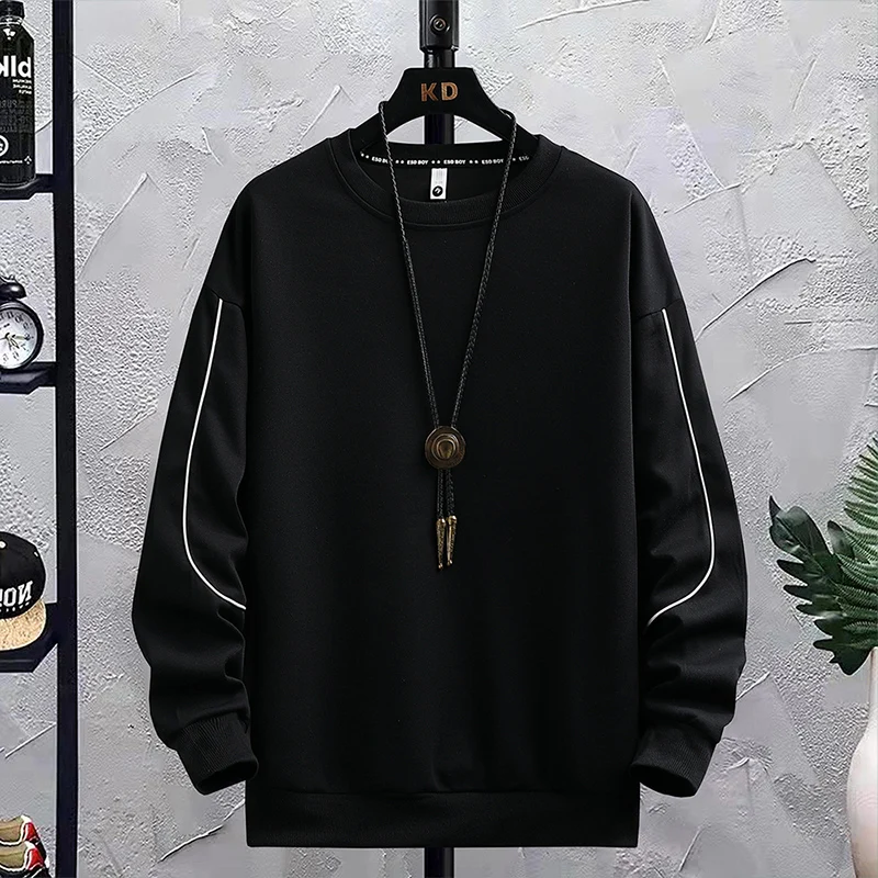 

New Solid Color Punk Hoodies Men's Spring Autumn Casual Loose Pullover Sports Outwear Long Sleeve Sweatshirts Youth Top Clothing