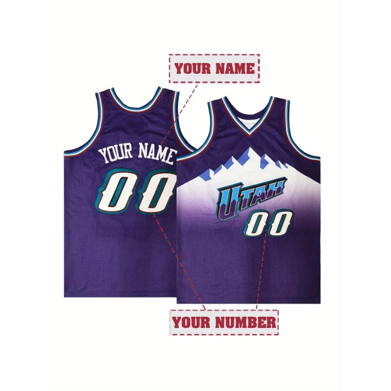 

Personalized Name and Number Basketball Jersey Breathable Sleeveless Embroidered DIY Vest Ideal for Training and Competition