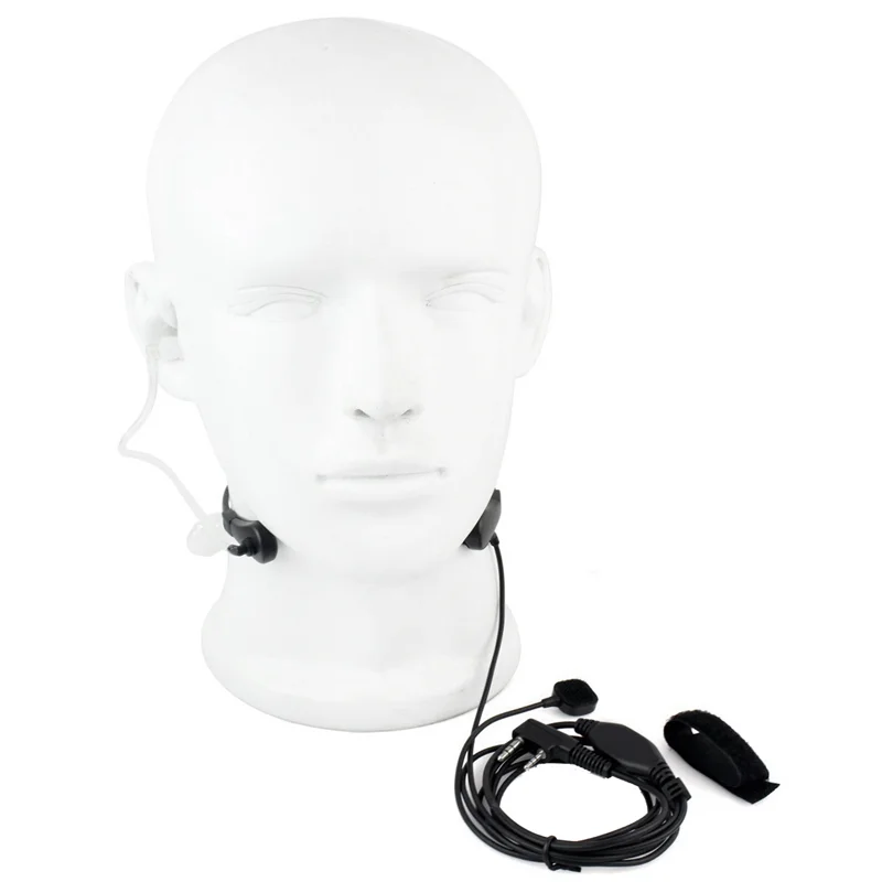 Throat Microphone Mic PTT Laryngofon Air Tube Headset Earpiece for UV-5R UV B5 GT-3TP UV-5X