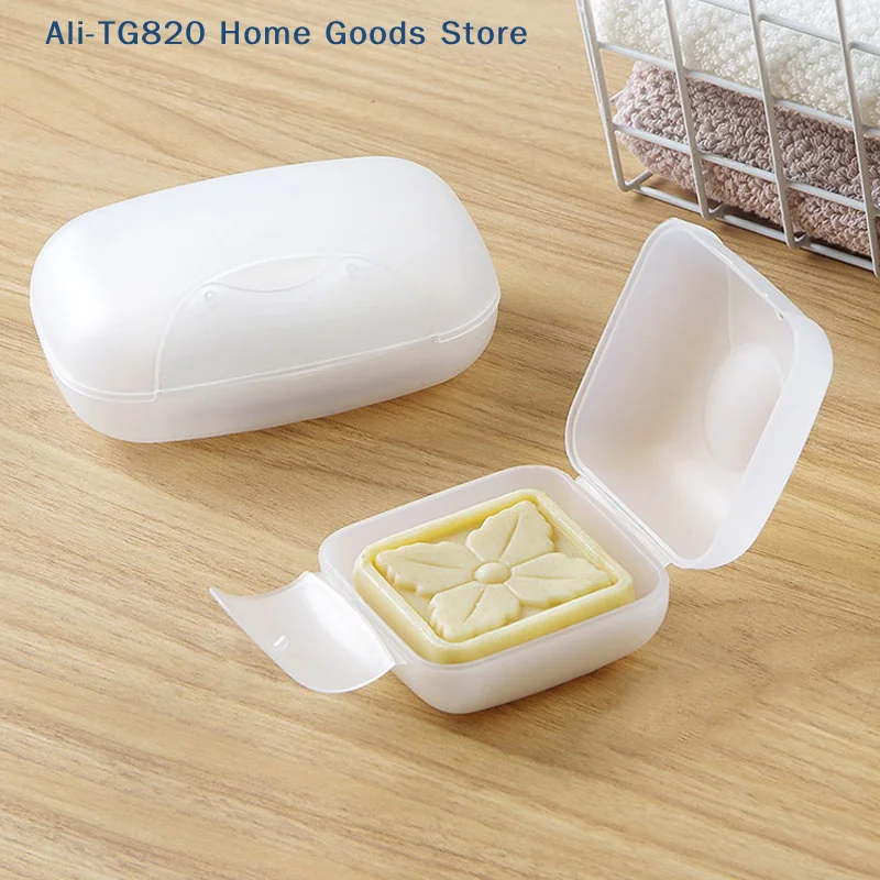 [TG820]Portable Soap Rack For Travel And Business Trips Sealed Waterproof Soap Box Transparent Plastic Soap Storage Box With Lid