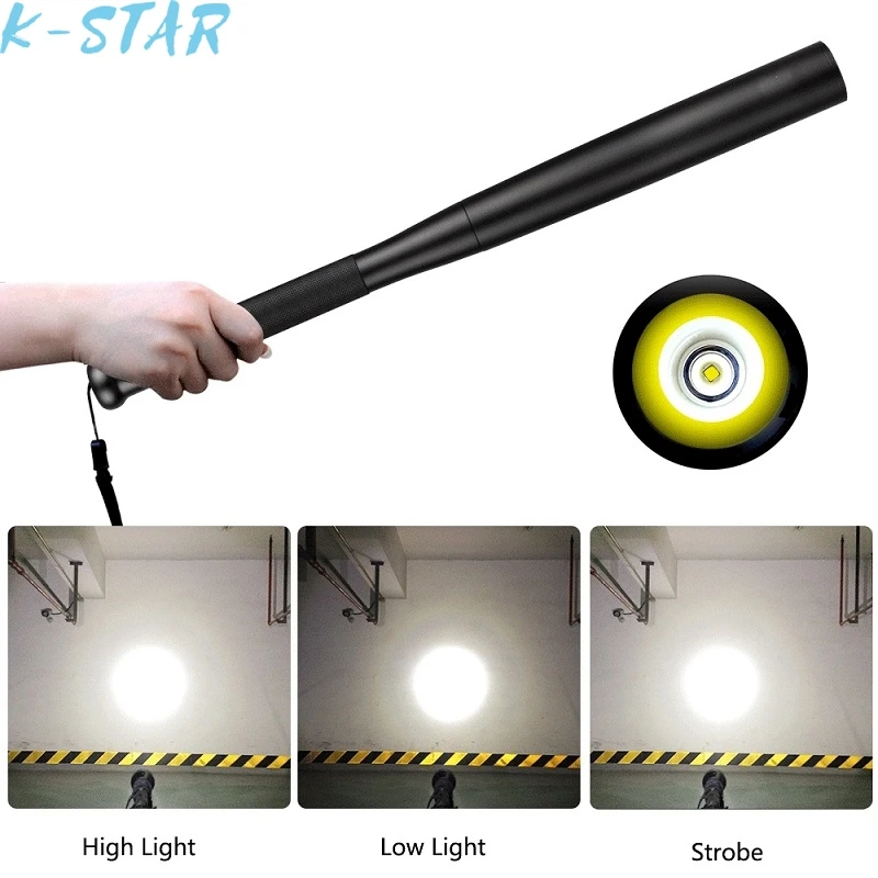 K-STAR Emergency Anti-theft Self-defense Stick LED Waterproof Super Bright Flashlight Baton Economic Protective Tool Hot Sale