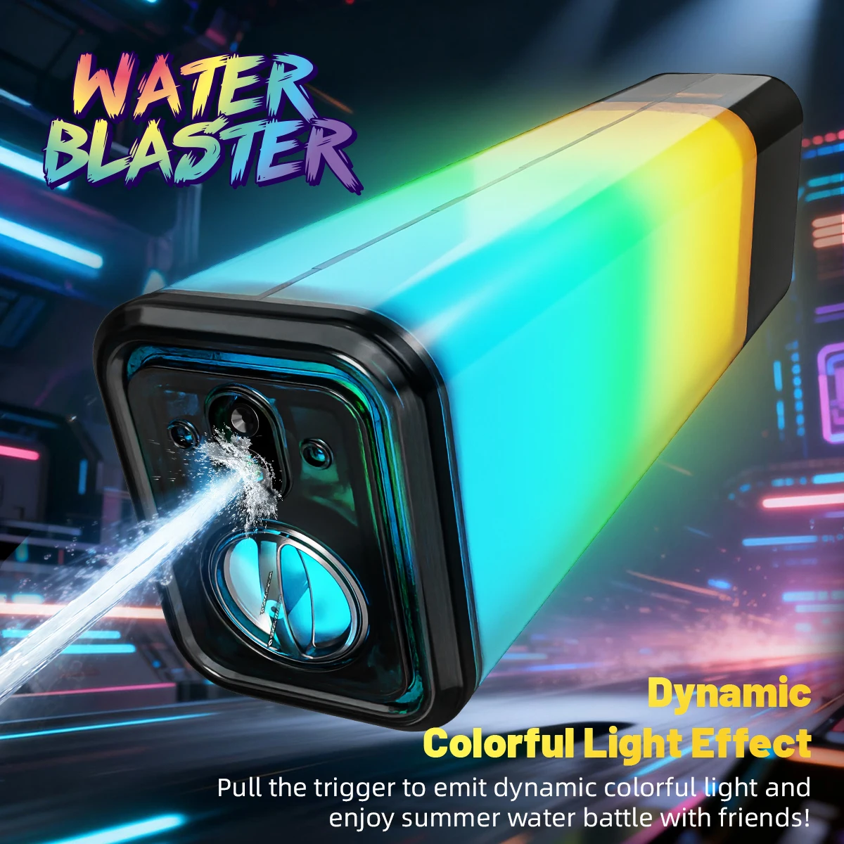 360° Light-surrounding Electric Water Guns Toys  Automatic High Pressure Water Toys Summer Outdoor Beach Fight  for Adults Child