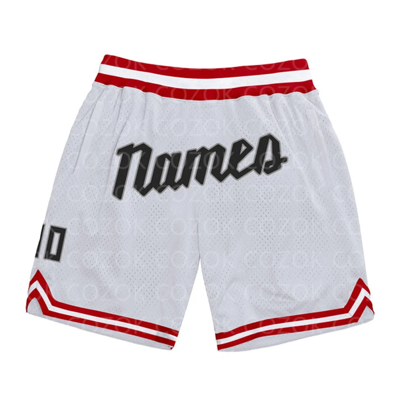 Custom Navy Blue Orange Authentic Basketball Shorts 3D Printed Men Shorts Name Mumber Quick Drying Beach Shorts