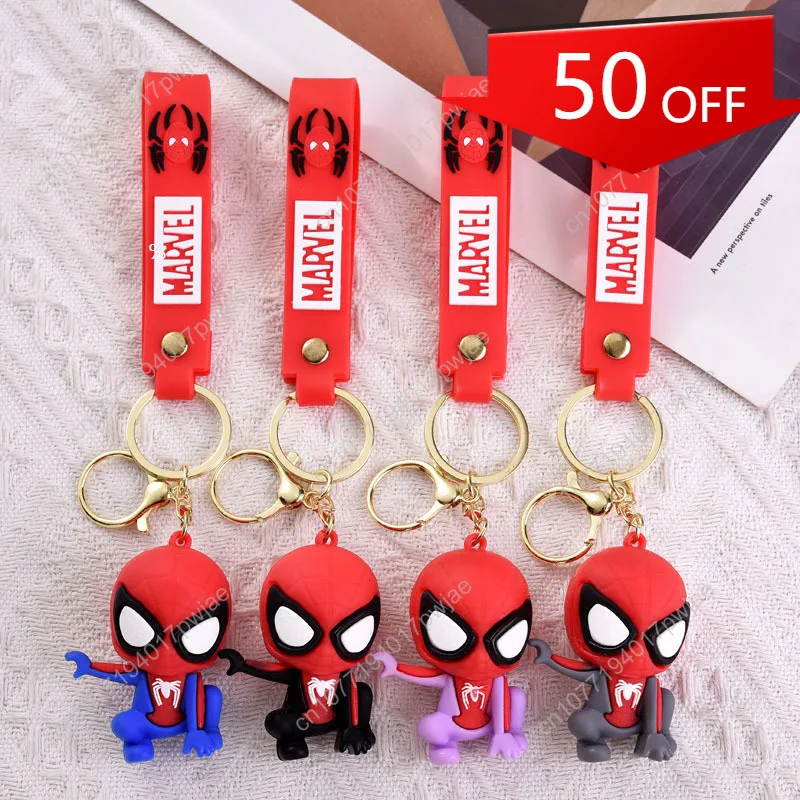 

Marvel Spider-Man Keychain Bag Charm — Creative 3D Soft Rubber Accessory from the Marvel Cartoon Series