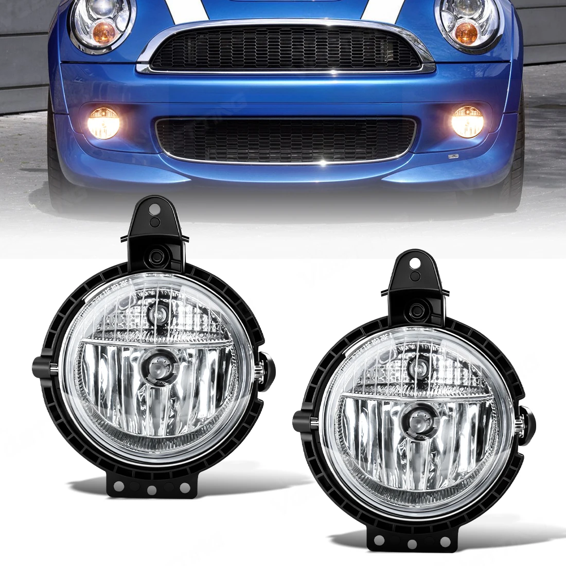 2Pcs Fog Light For BMW Mini Cooper Clubman R55 R56 R57 R58 R59 2007-2015 Headlight Front Driving Foglamp With Bulb 63172751295