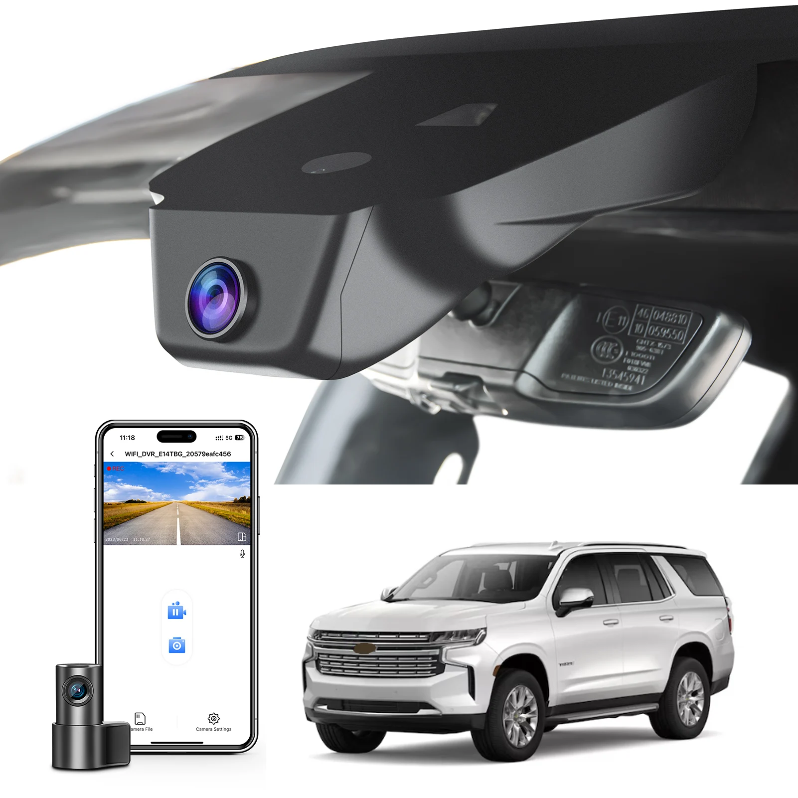 

Mangoal 4K Dash Cam For Chevy Suburban Tahoe 4th/5th Select 11th/12th Gen (Model A/B/C/D) 2015-2026 With WiFi App GPS DashCam