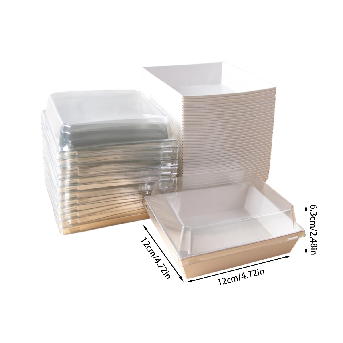 10/20Pcs Cake Dessert Donut Boxes Kraft Paper Charcuterie Boxes with Clear Lids Wedding Birthday Party Christmas Home Decoration