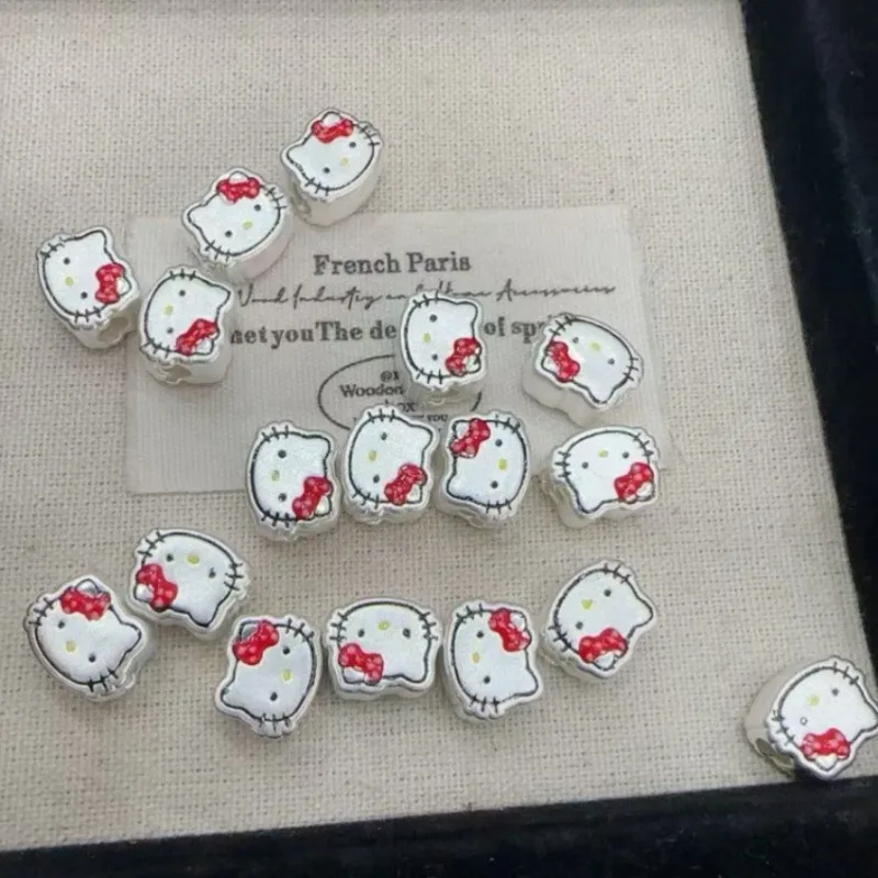 

HelloKitty peripheral sterling silver DIY accessories beaded bracelet pendant Sanrio series DIY sterling silver pendant gift