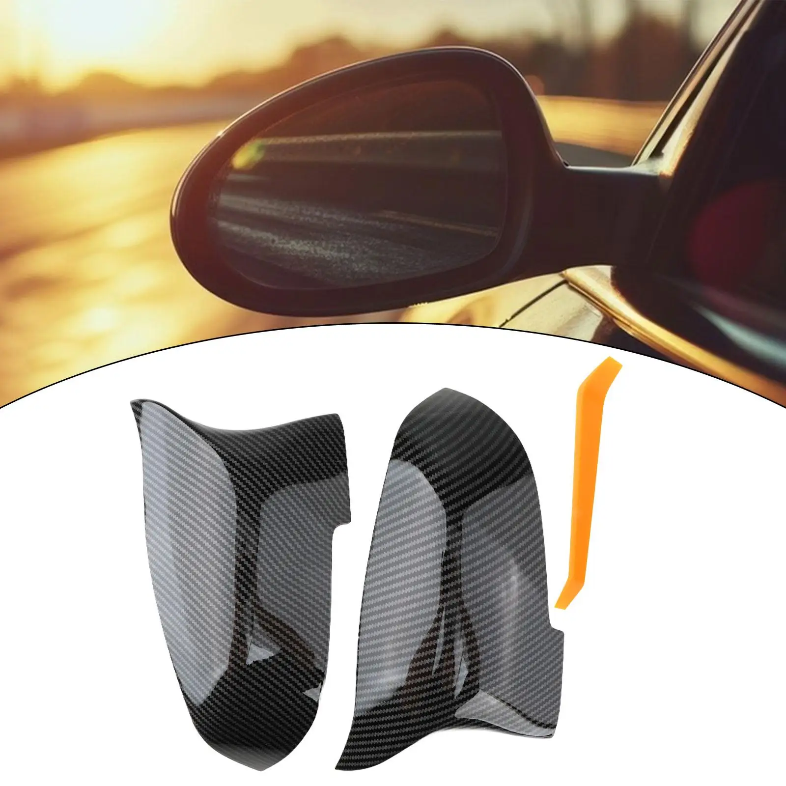 1 Pair Rearview Mirror Cover for 5 F10 F11 F18 14-16 Repair Parts Accessories