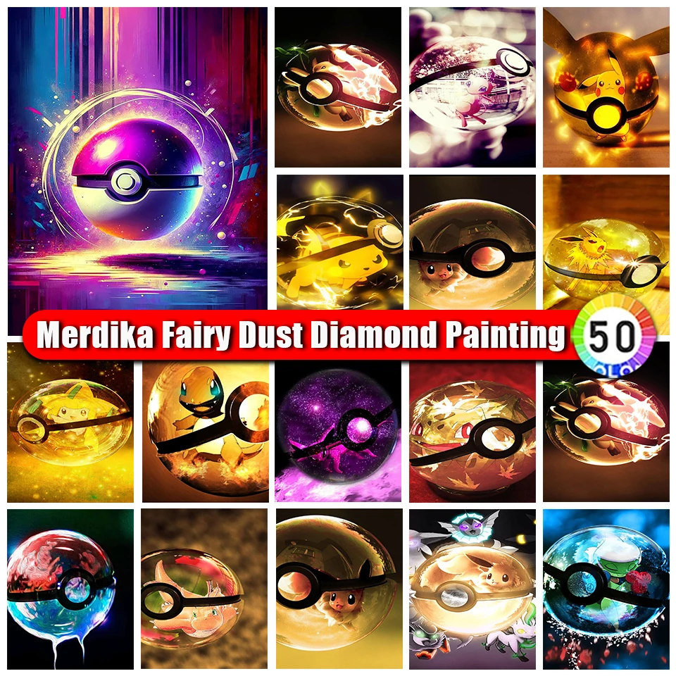 Fairy Dust Diamond Painting Cute Pokemon anime pokeball 2024 New Arrivals Zipper bag Kit Mosaic Embroidery Home Decor Kids Gift