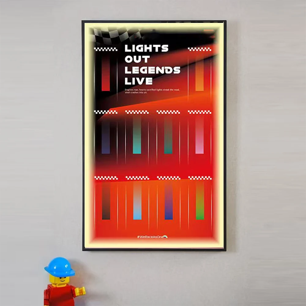 

Display Wallboard Suitable for Speed Champions 10cars Ultimate F1 building block cars model Wall Mount Display box Photo Frame