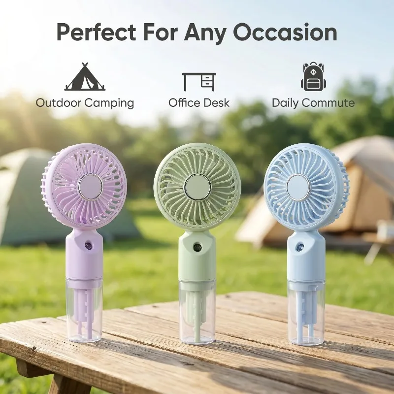 Portable Handheld Spray Mist Fan Mini USB Outdoor Student Gift Compact Personal Cooling Fan with Water Spray Feature