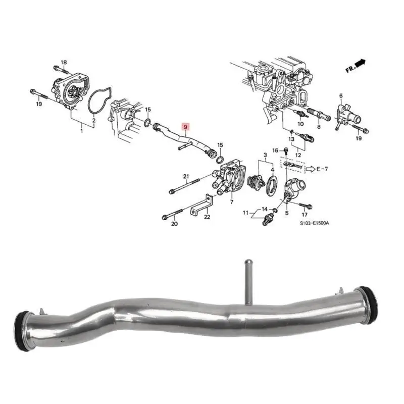 

02DE Superior Metal Coolant Bypass Tube for Safe Long Distance Driving Engine Support