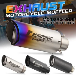51mm/60mm Motorcycle Exhaust Pipe Carbon Fiber Exhaust with DB Killer Tubo Escape Escapamento De Moto for RC390 CBR650F Z900
