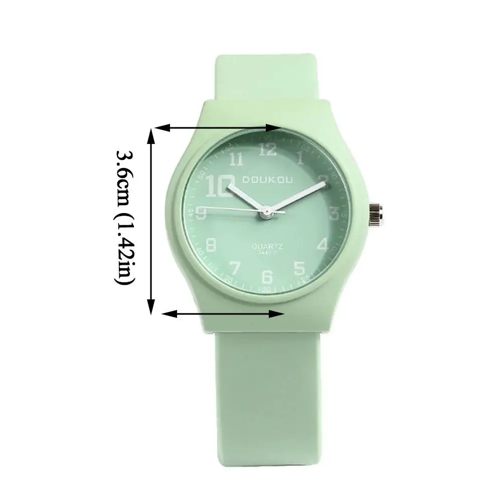 Summer Candy Colors Watch Korean Women Circular Quartz Watches Trendy Ladies PU Leather Watch Luxury Simple Wristwatch Clock