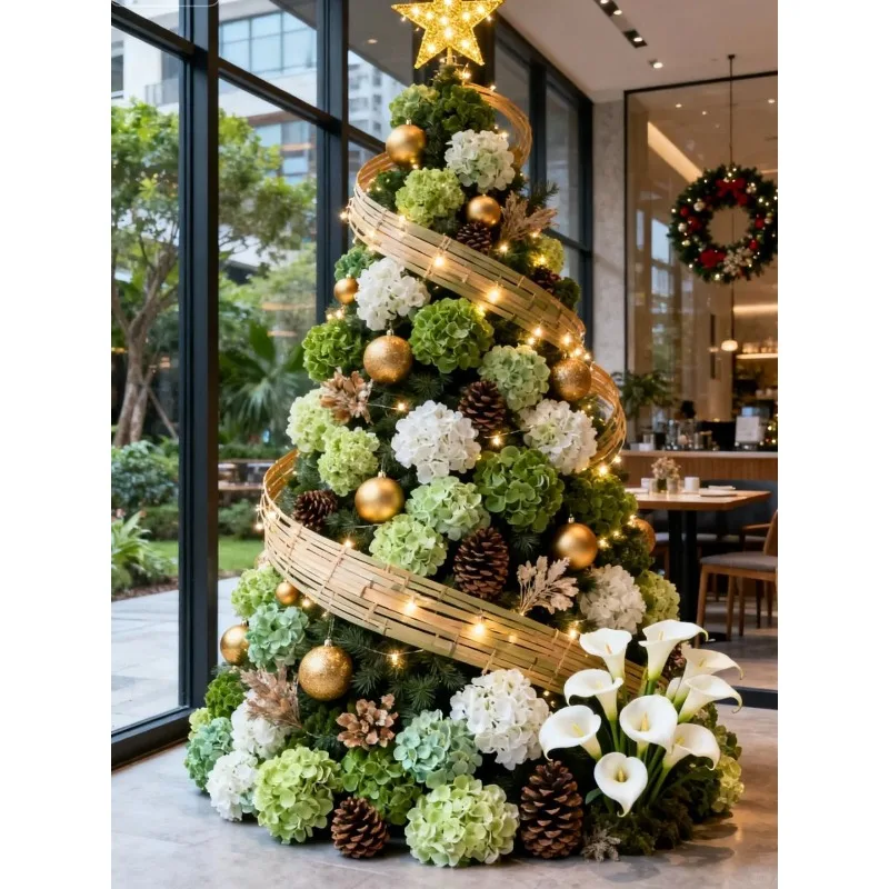 Shopping mall window opening wedding decoration Internet celebrity simulation green plant floor ornament