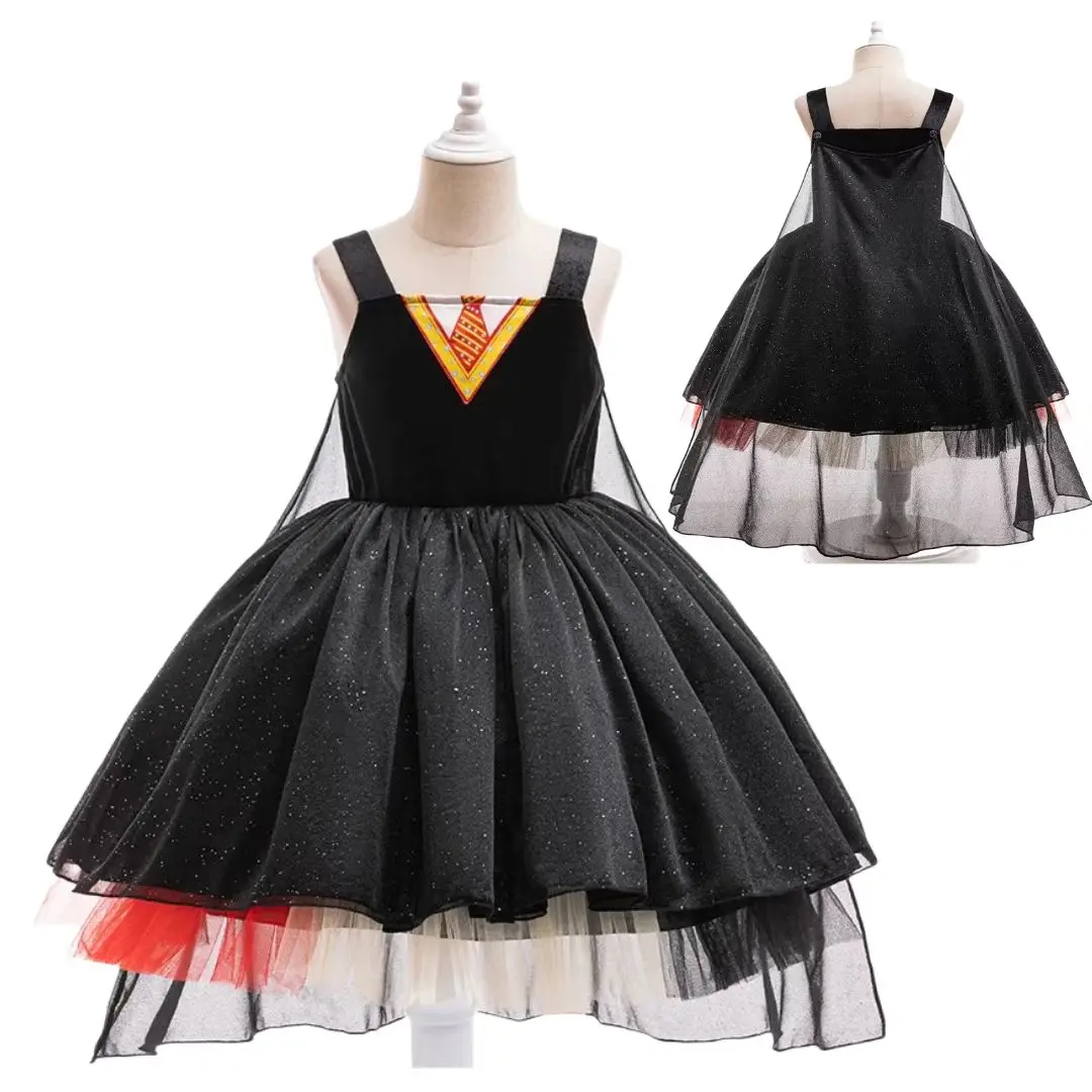 

Детская сетчатая юбка без рукавов с блестками для девочек, карнавальный костюм для выпускного кампуса, сценическое платье для дня рождения, ха