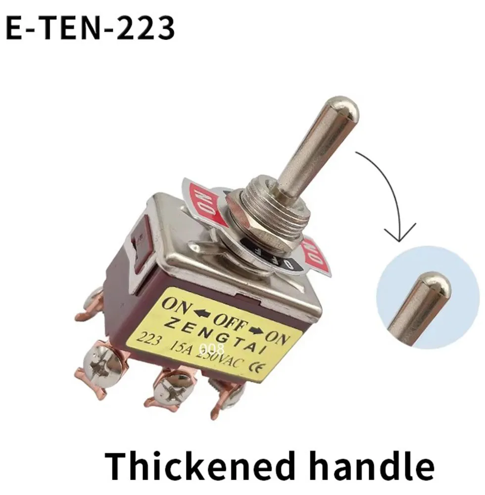 1pcs E-TEN 223 AC 250V 15A 6 Pin DPDT On/Off/On 3 Position Mini Toggle Switch Brown