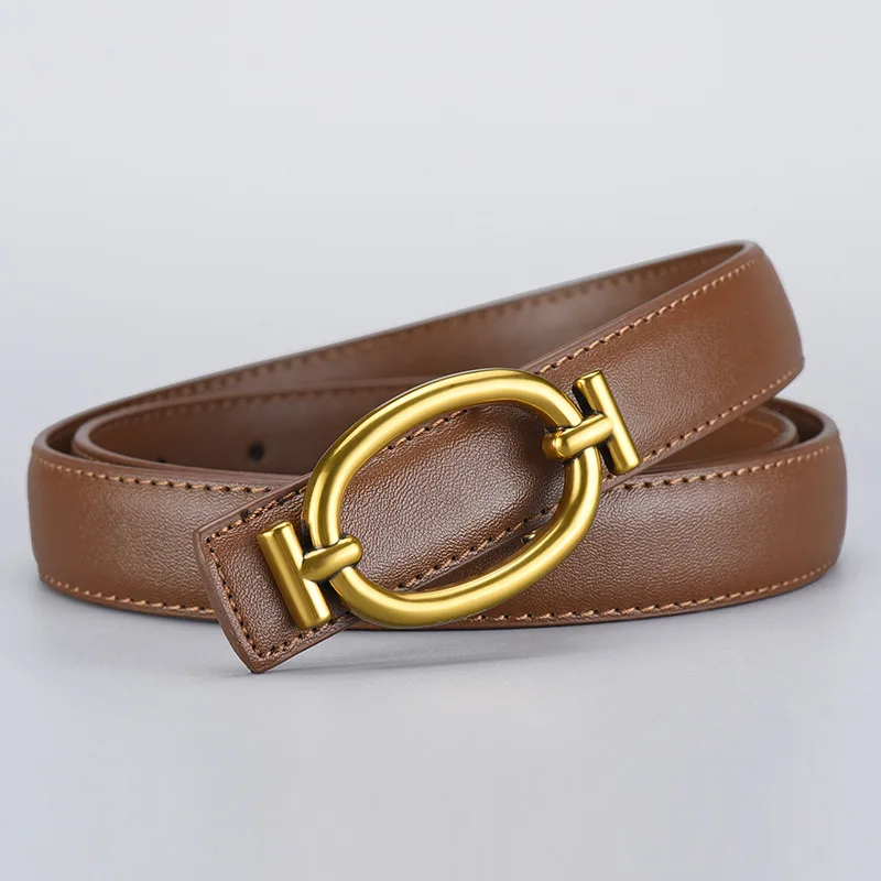 Кожаный женский ремень с пряжкой, джинсовые аксессуары, универсальные ретро и простые женские тонкие ремни для роскошных дизайнерских брендов