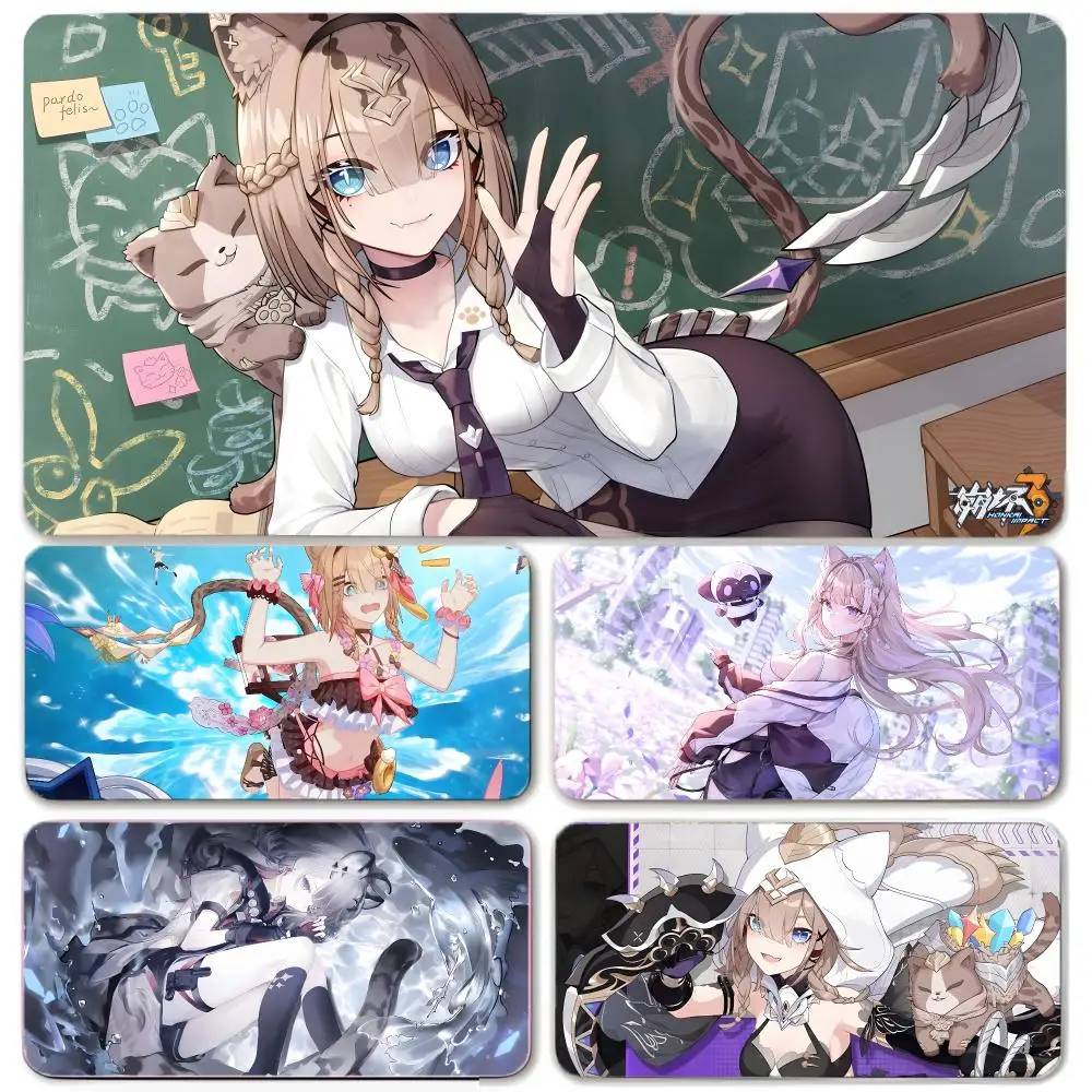 Game Character Honkai Star Rail Mouse Pad Large Gaming Mousepad with Thick Stitched Edge Non-Slip Desk Mat