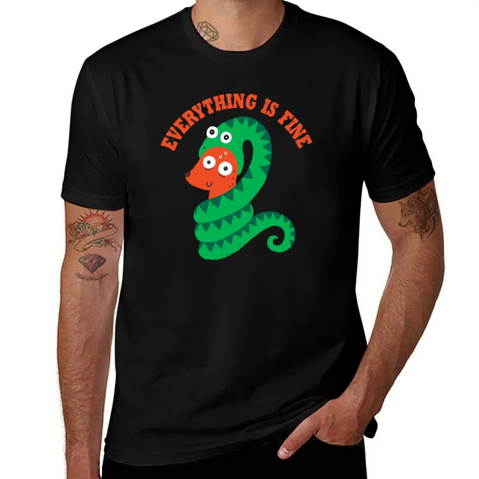 

Everything Is Fine T-Shirt tees anime shirt anime clothes T-shirts man men clothing