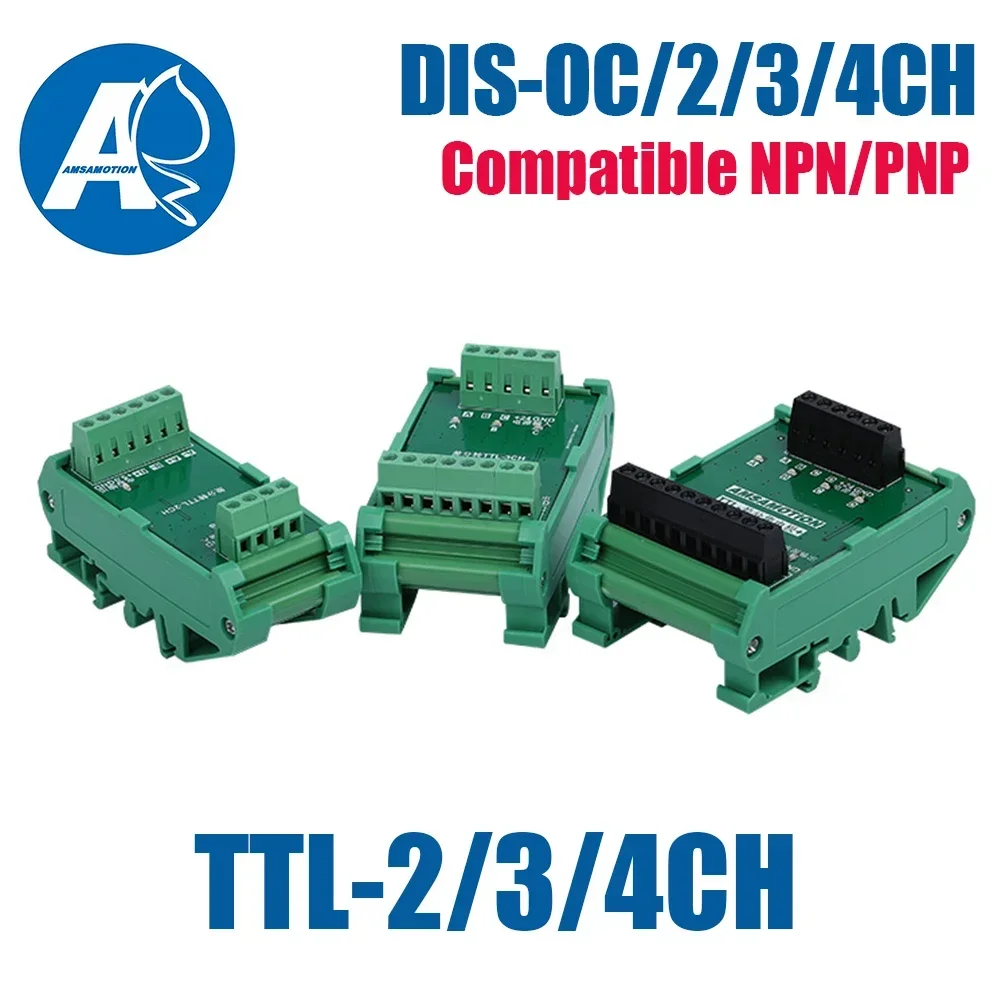 

2 3 4 Channels Converter Differential TTL into Collector HTL Signals Terminal Blocks Plate PLC NPN & PNP TTL-2CH 3CH 4CH
