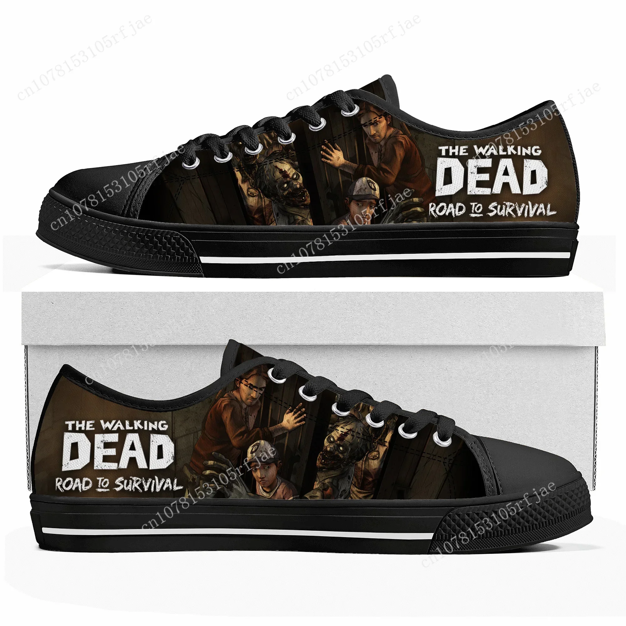 The Walking Dead Low Top Sneakers Cartoon Game Womens Mens Teenager Shoes Casual Fashion Tailor Made Canvas Sneaker - Image 2