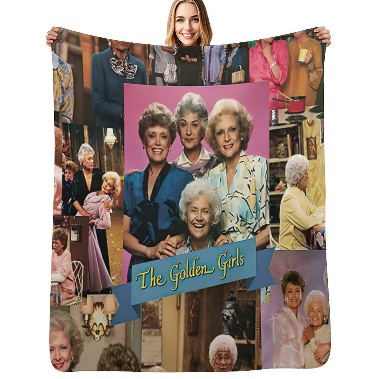 

The Golden Girls Photo Collage Throw Blanket Beach Sofas Sofa Quilt Furry Blankets
