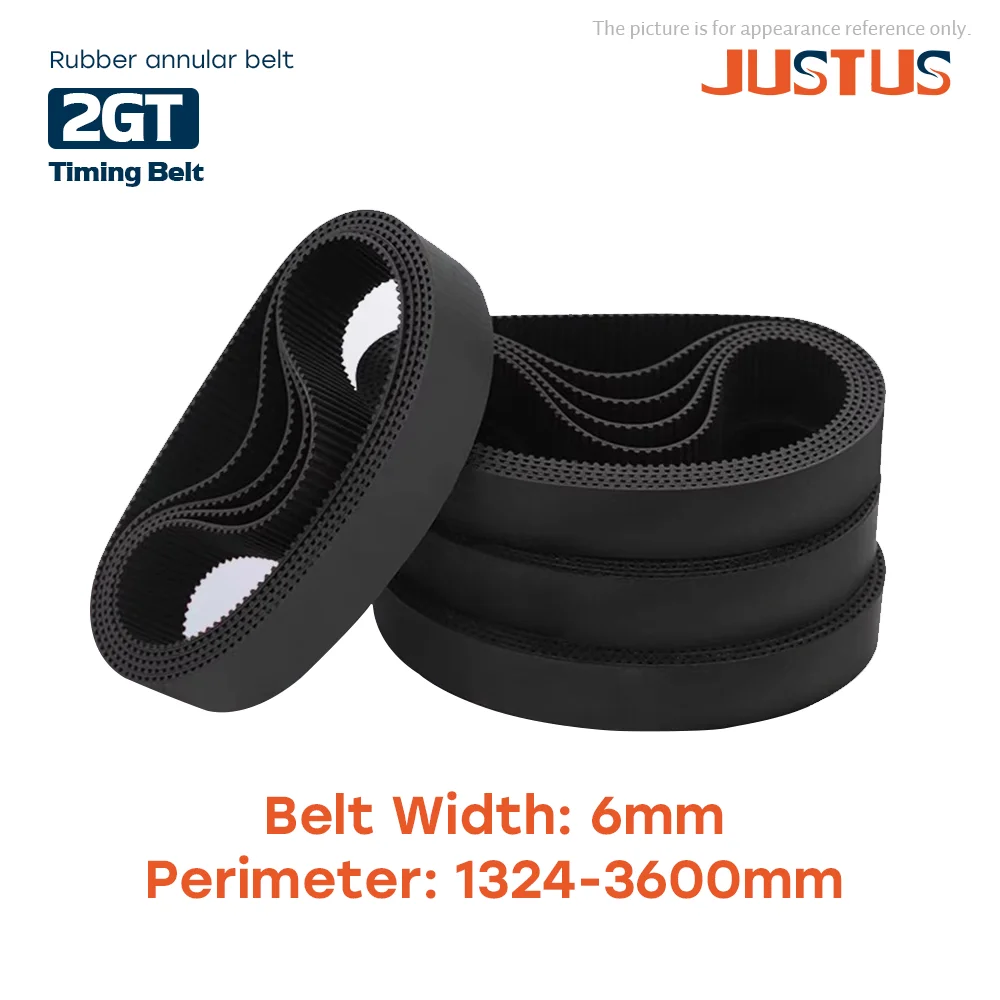 

2GT Synchronous Timing belt Pitch length 1324-3600mm-2GT width 6mm Rubber closed