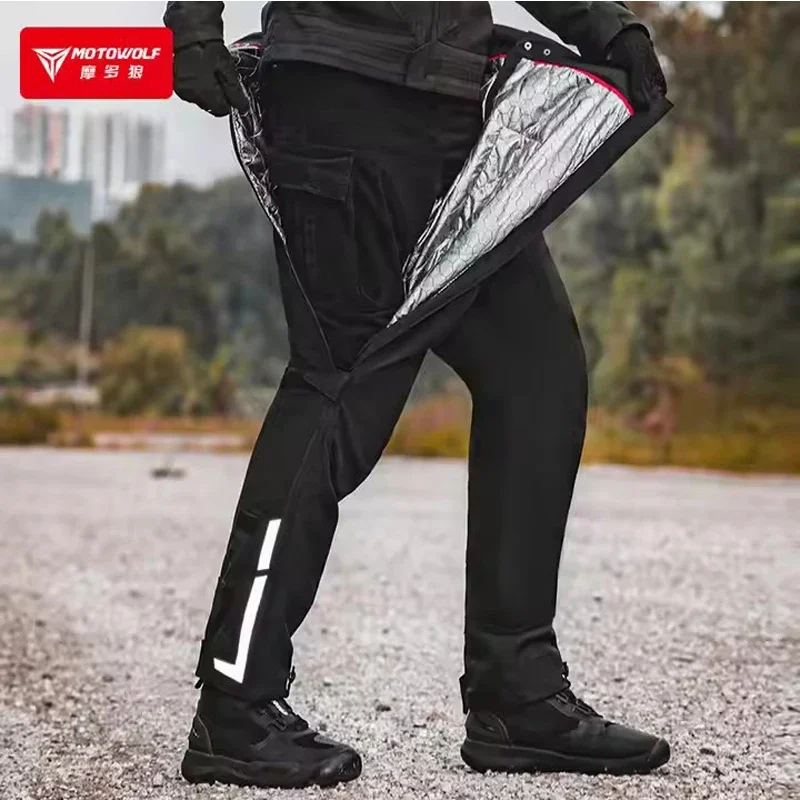 Motorcycle Riding Electric Heating Quick Release 600D Oxford Motorcycle Pants Windproof And Warm Winter Detachable Moto Trouser