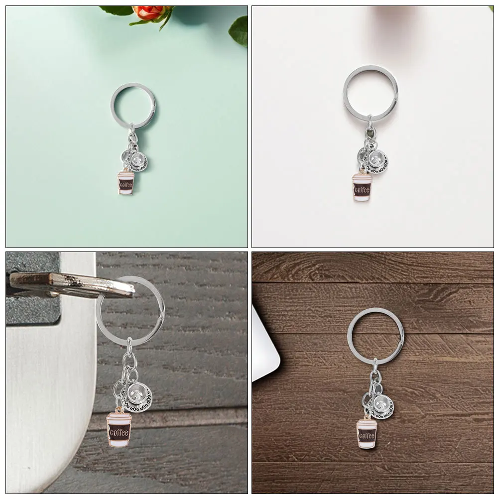 

2Pcs Coffee Cup Keychain Creative Mini Cup Charm for Bag Hanging Pendant Purse Charms School Accessories Keychain Charms