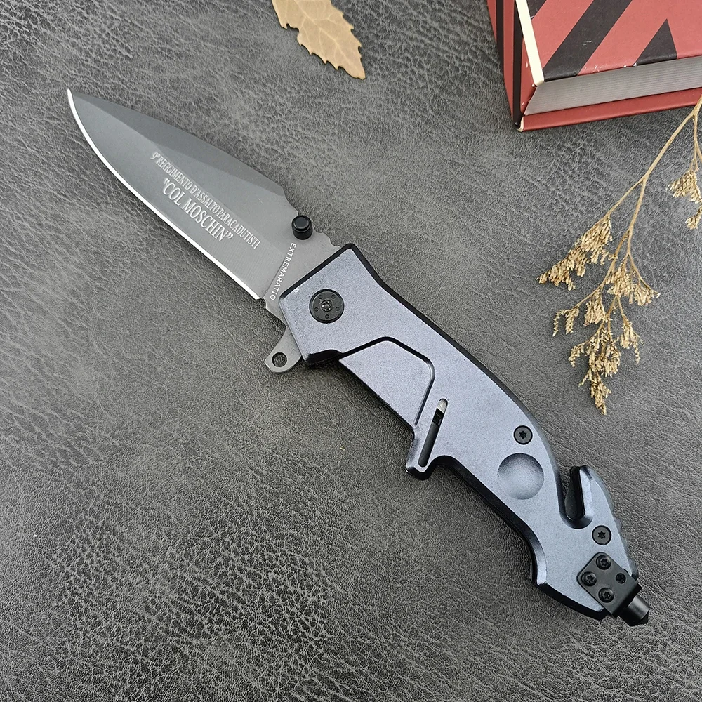 Tactical Pocket Folding Knife 5Cr13Mov Blade Aluminum Handle Outdoor Knife Survival Self-Defense Rescue Tool