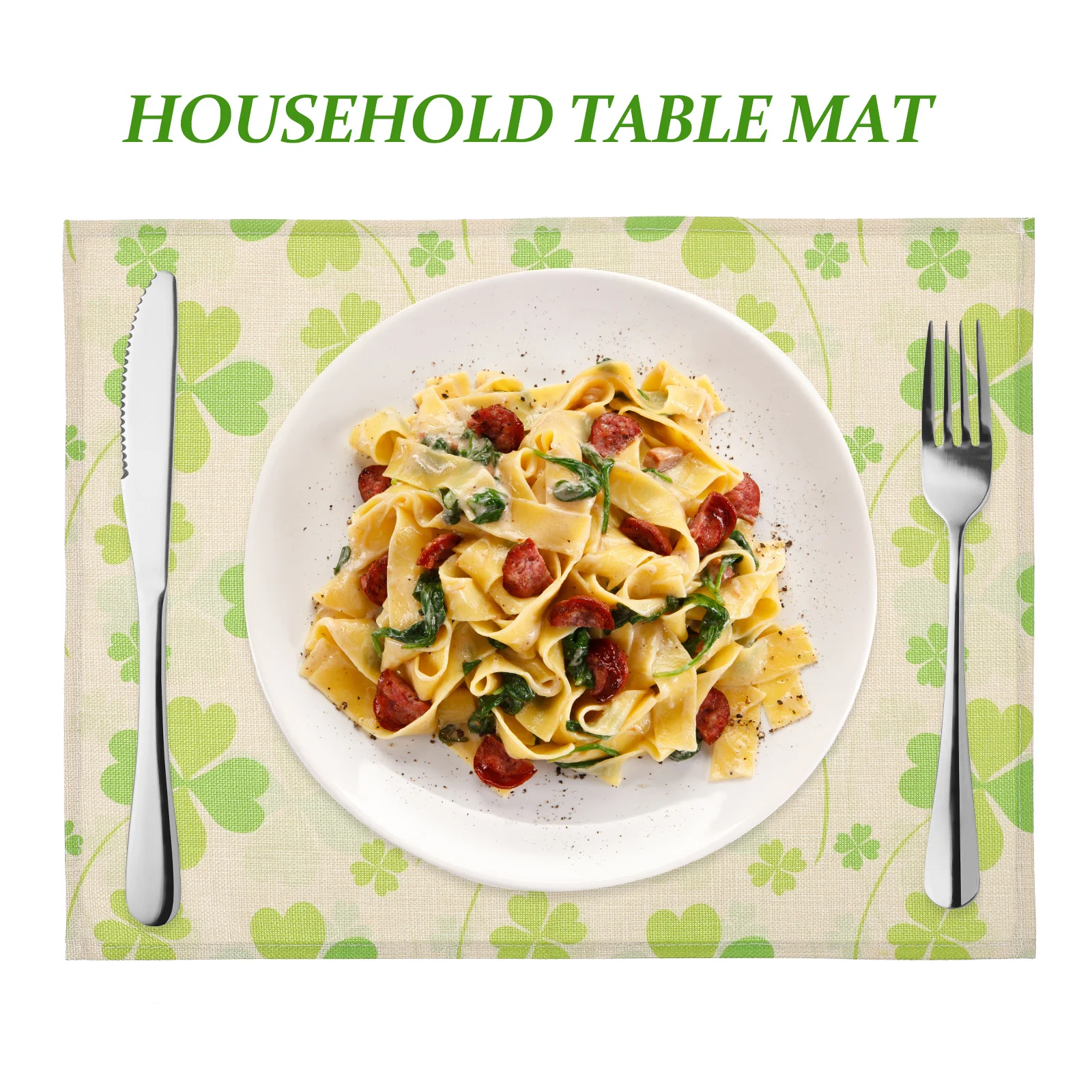 4 قطع شامروك الجدول حصيرة مجموعة سانت باتريك يوم ديكور قابلة لإعادة الاستخدام المفارش للمنزل حفلة نزهة الجدول الديكور