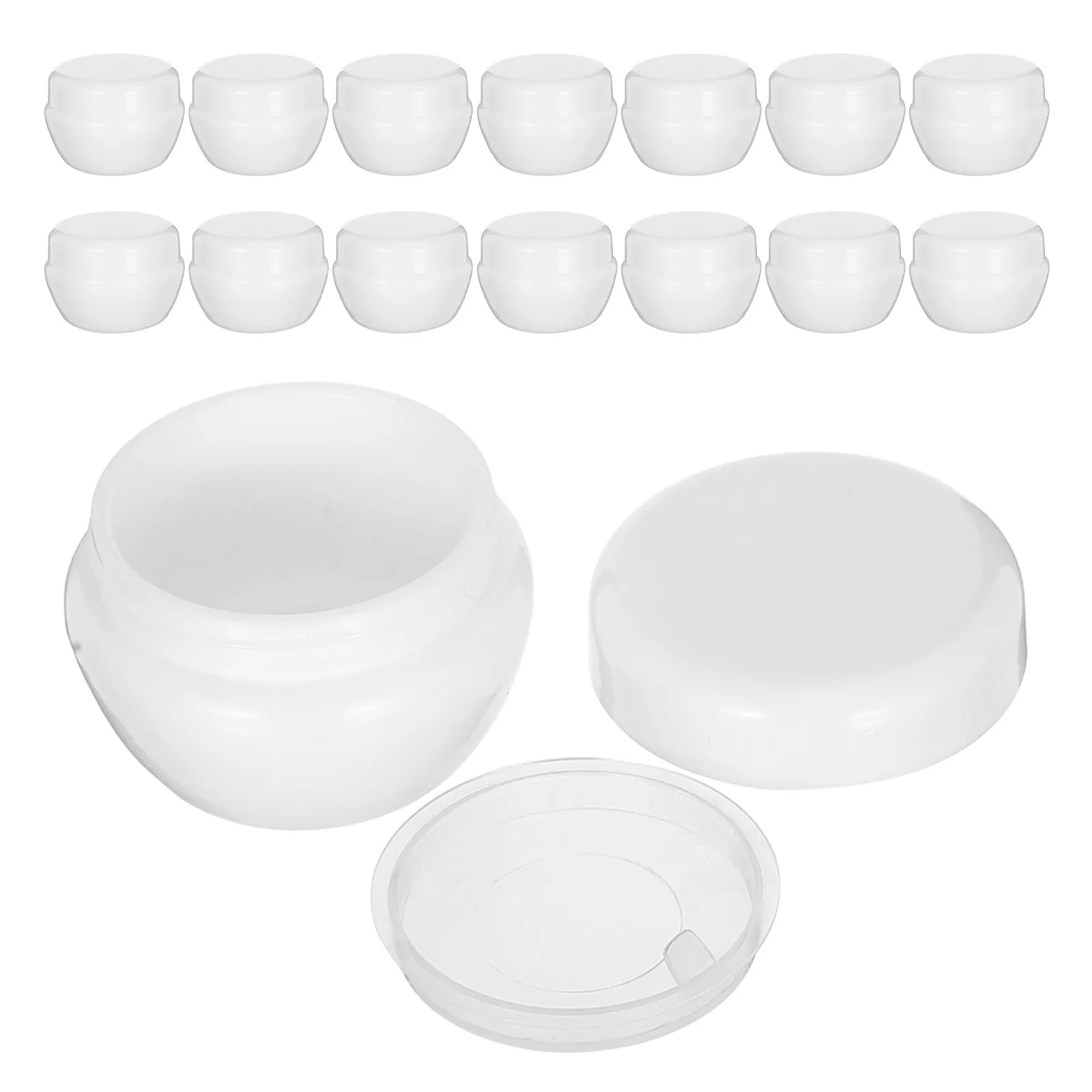 15 unidades de tarros vacíos con diseño de hongo, de 20 g, con un diseño adorable, fáciles de limpiar, ideales como envases de viaje para cosméticos, lociones, champú, condimentos y para guardar pendientes.