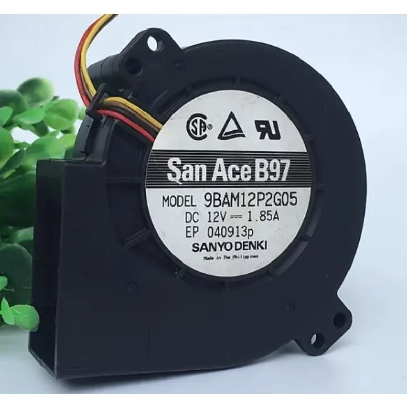 New Fan For Sanyo 9BAM12P2G05 12V 1.85A 9733 1U2U Server Blower Turbine Fan 97x97x33mm