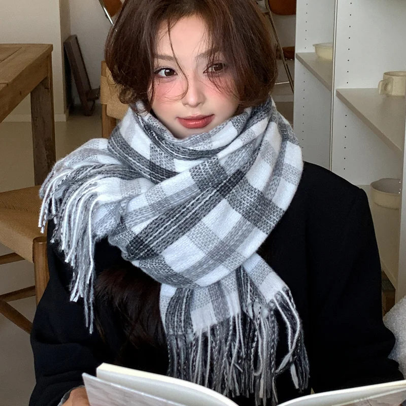 

Осенний новый стильный универсальный шарф для женщин, модный элегантный шаль для пары, зимний дорожный морозостойкий теплый шарф на шею